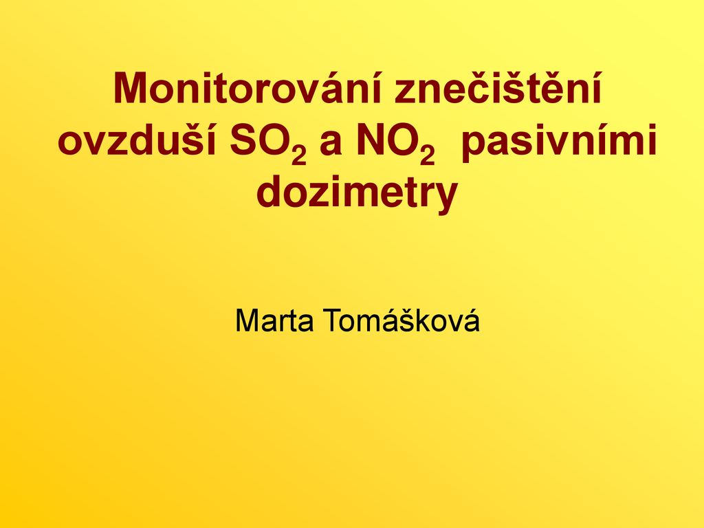 Monitorov N Zne I T N Ovzdu So A No Pasivn Mi Dozimetry Ppt